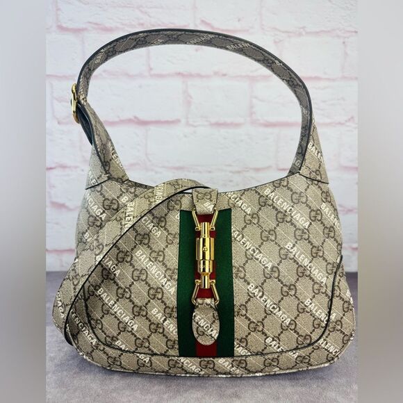 Gucci x Balenciaga Hacker Project Web Jackie 1961 GG Supreme Bag - Picture 1 of 12